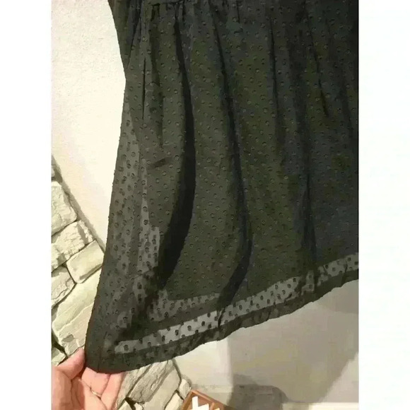 tulle Women's Black Long Swiss Dot Dress Size M Grunge Goth - Picture 5 of 9